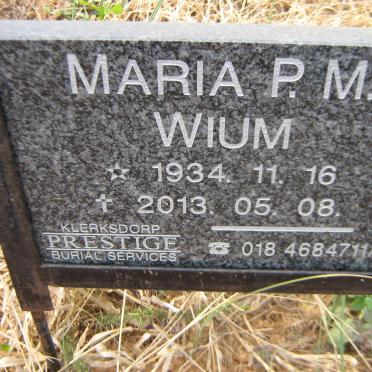 WIUM Maria P.M. 1934-2013