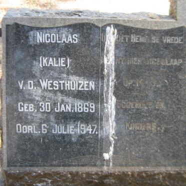 WESTHUIZEN Nicolaas, v.d. 1869-1947