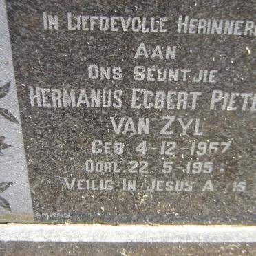 ZYL Hermanus Egbert Pieter, van 1957-195?