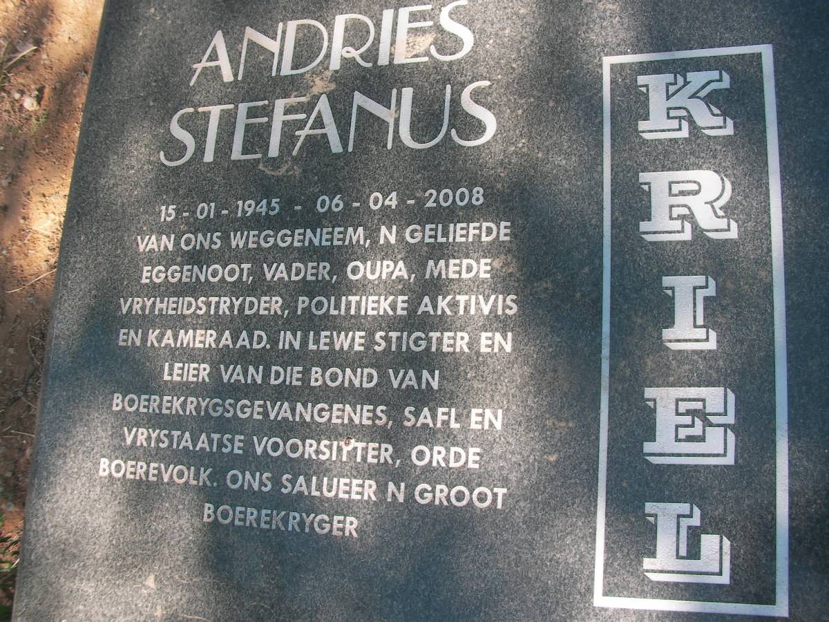 KRIEL Andries Stefanus 1945-2008