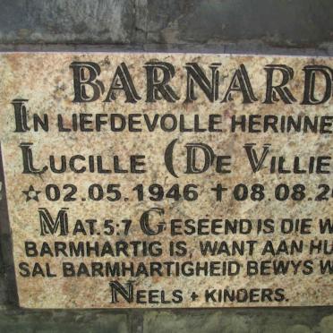 BARNARD Lucille nee DE VILLIERS 1946-2010