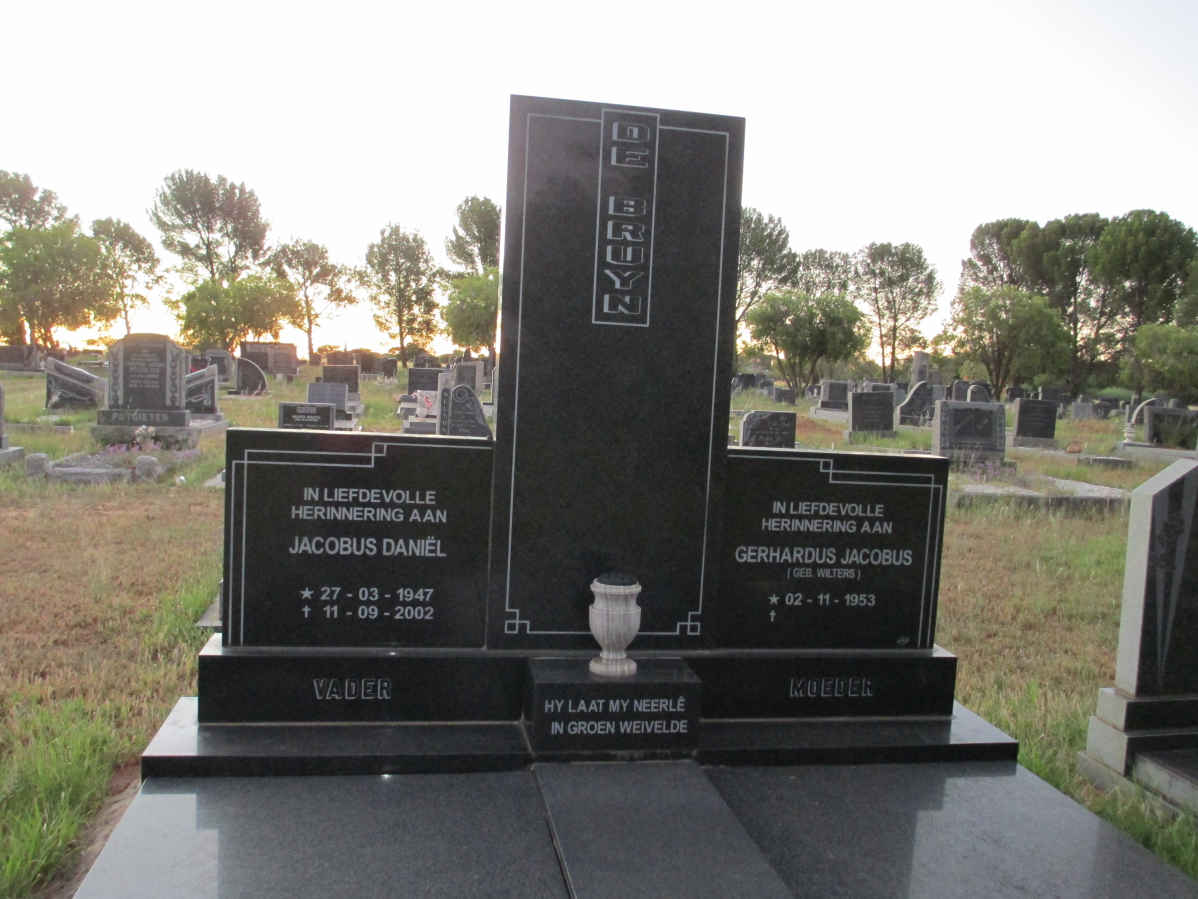 BRUYN Jacobus Daniël, de 1947-2002 &amp; Gerhardus Jacobus WILTERS 1953-