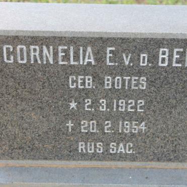 BERG Cornelia E., v.d. nee BOTES 1922-1954