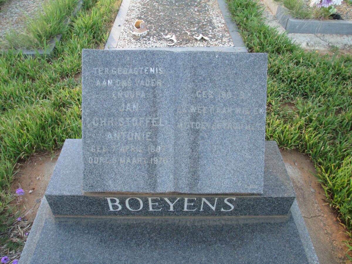 BOEYENS Christoffel Antonie 1897-1976