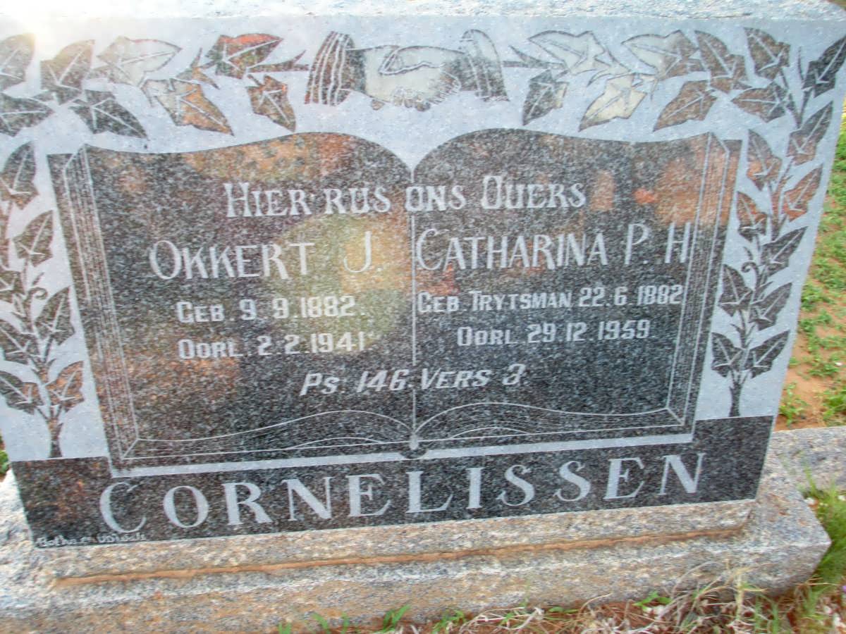 CORNELISSEN Okkert J. 1882-1941 &amp; Catharina P.H. TRYTSMAN 1882-1959