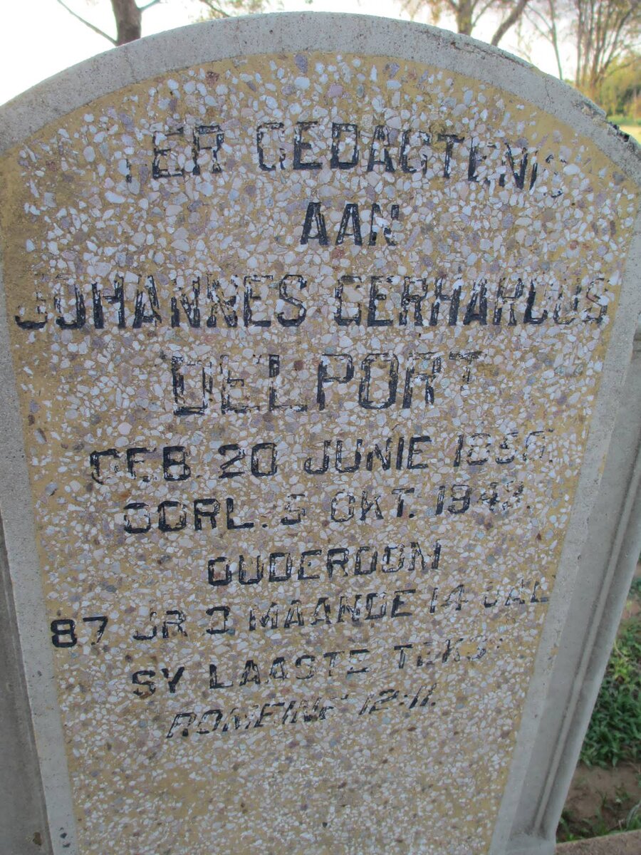 DELPORT Johannes Gerhardus 185?-1943