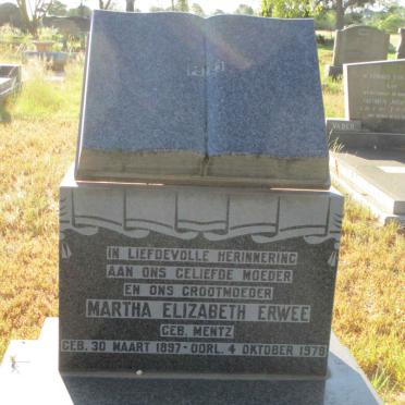 ERWEE Martha Elizabeth nee MENTZ 1897-1978