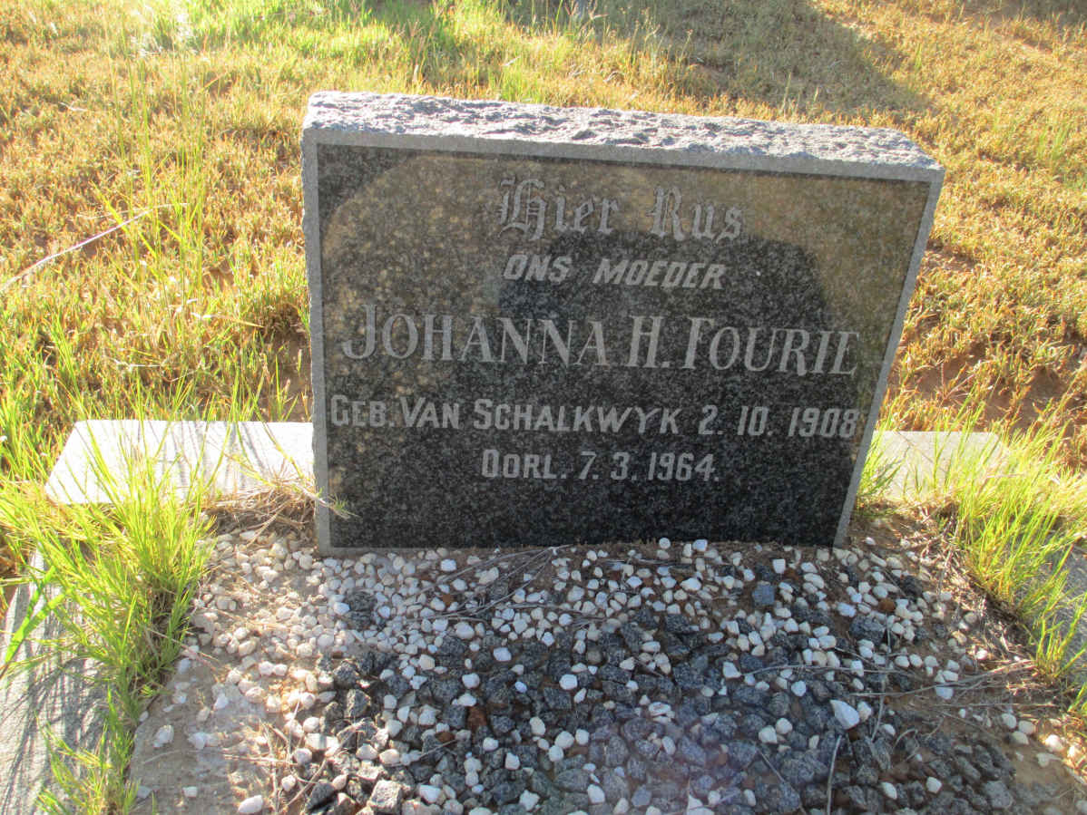 FOURIE Johanna H. nee VAN SCHALKWYK 1908-1964
