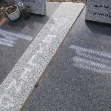 GREYLING Stefanus Gerhardus 1935-2001 &amp; Louis Henrietta CROUS 1938-