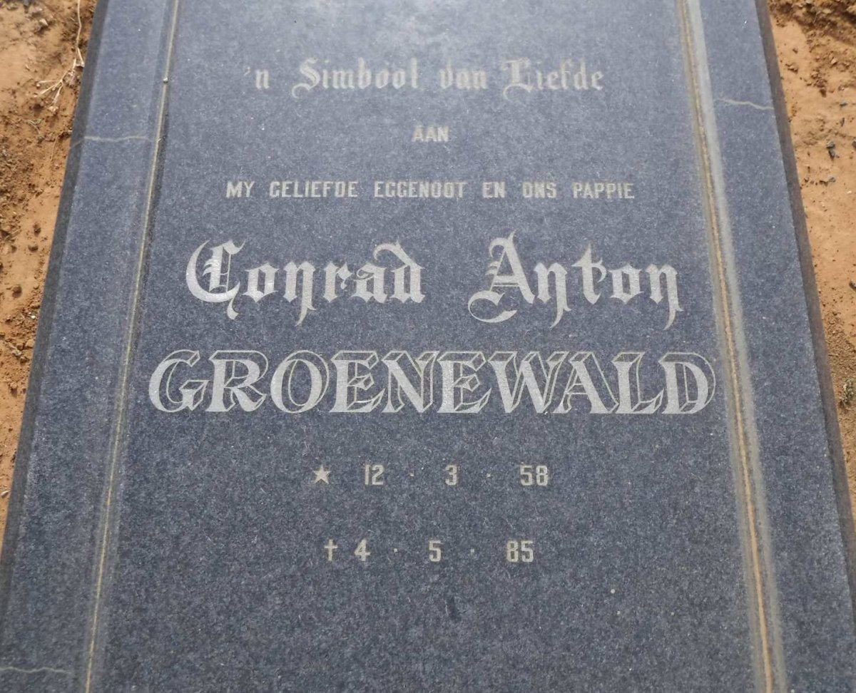 GROENEWALD Conrad Anton 1958-1985