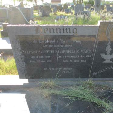 HENNING Stefanus J. Petrus 1904-1961 &amp; Cornelia M. Maria V.D. MERWE 1905-1962