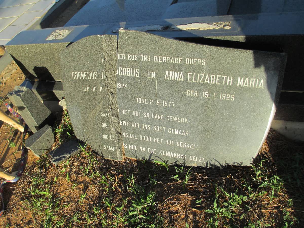 HERBST Cornelius Jacobus 1924-1977 &amp; Anna Elizabeth Maria 1925-1977