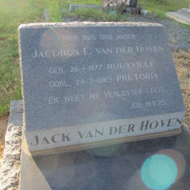 HOVEN Jacobus E., van der 1877-1965