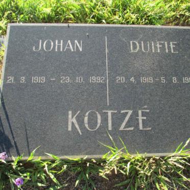 KOTZÉ Johan 1919-1992 &amp; Duifie 1919-1987