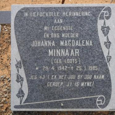 MINNAAR Johanna Magdalena nee LOOTS 1942-1985