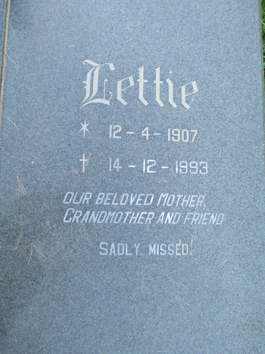 MORGAN Lettie 1907-1993