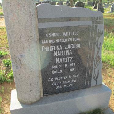 MARITZ Christina Jacoba Martina 1920-1991