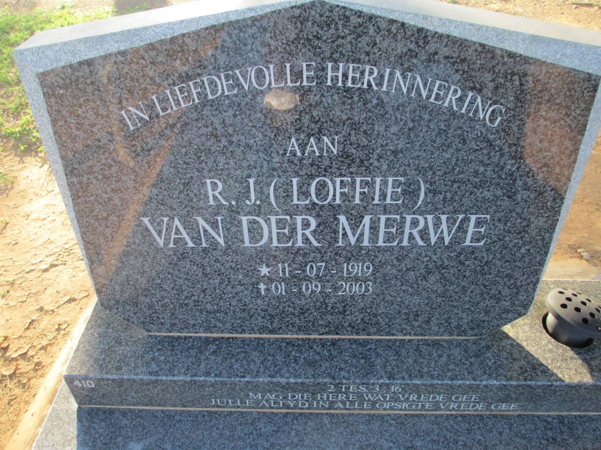 MERWE R.J., van der 1919-2003