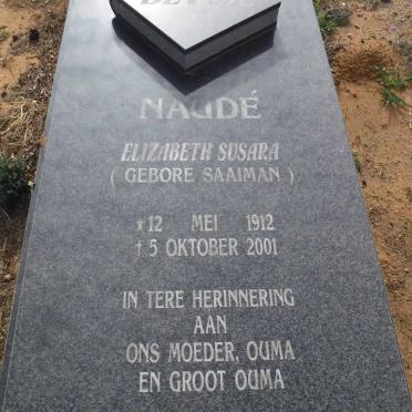 NAUDÉ Elizabeth Susara nee SAAIMAN 1912-2001