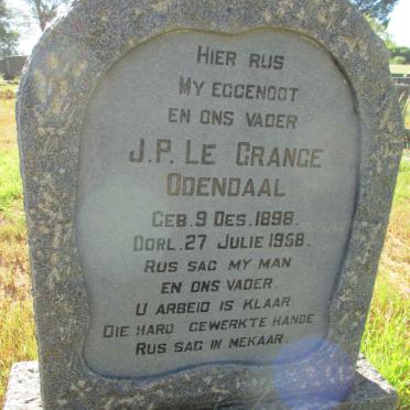 ODENDAAL J.P. le Grange 1898-1958