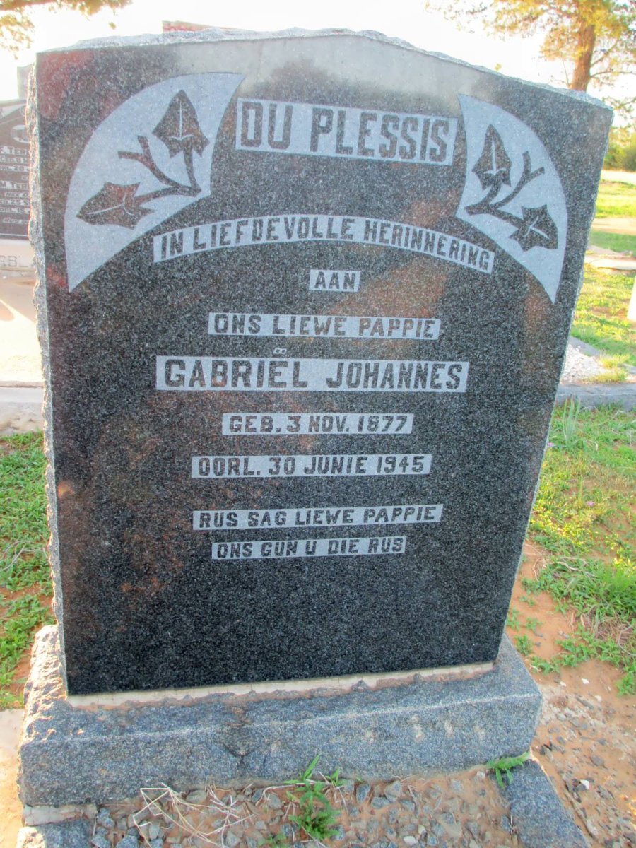 PLESSIS Gabriël Johannes, du 1877-1945