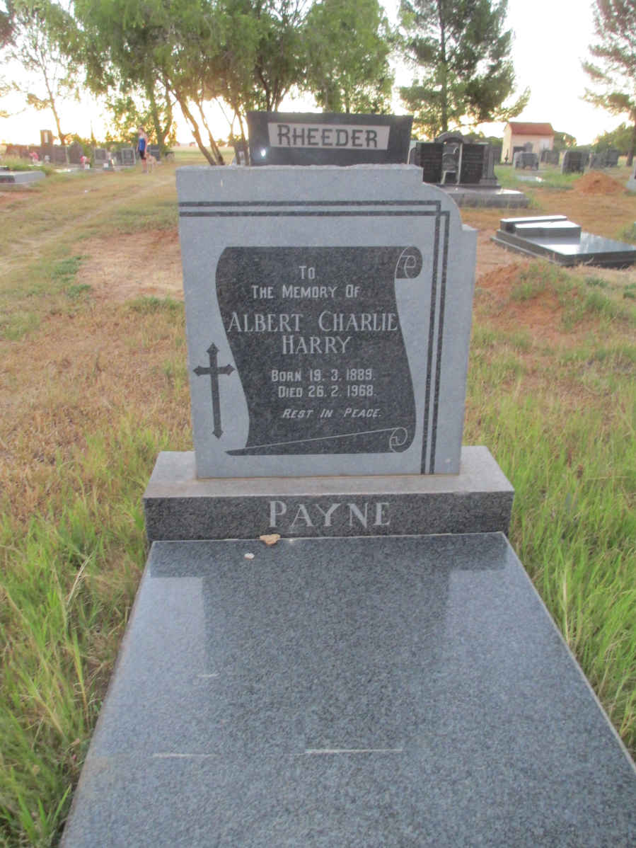 PAYNE Albert Charlie Harry 1889-1968
