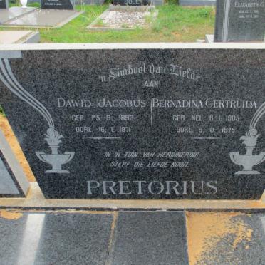 PRETORIUS Dawid Jacobus 1893-1971 &amp; Bernadina Gertruida NEL 1905-1975
