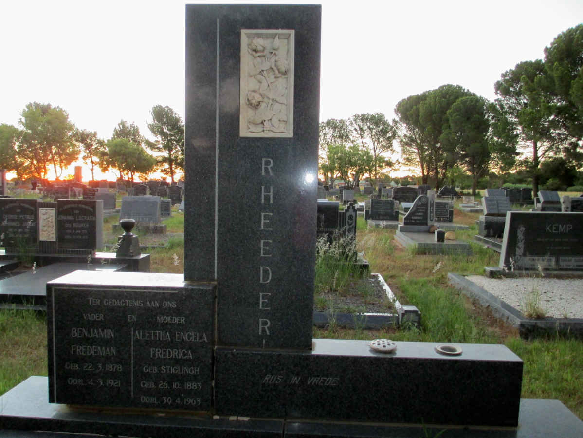 RHEEDER Benjamin Fredeman 1878-1921 &amp; Alettha Engela Fredrica STIGLINGH 1883-1963