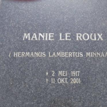 ROUX Hermanus Lambertus Minnaar, le 1917-2001