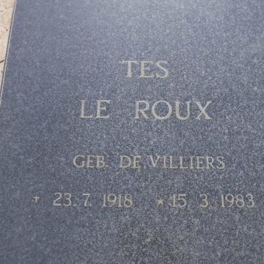 ROUX Tes, le nee DE VILLIERS 1918-1983
