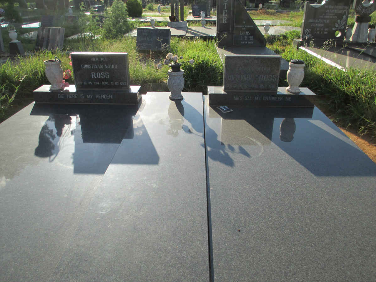 ROSS Christiaan Naude 1914-1992 &amp; Johanna Maria BEKKER 1924-1995