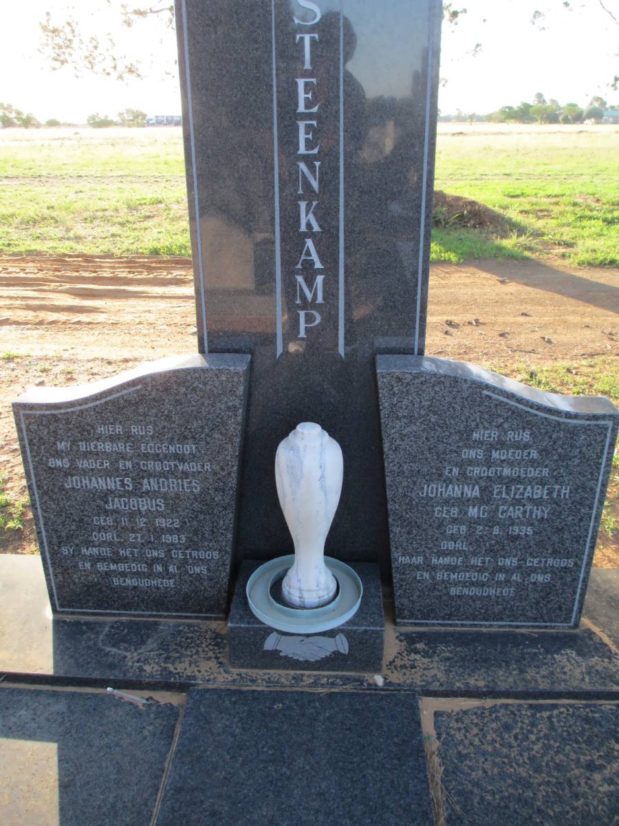 STEENKAMP Johannes Andries Jacobus 1922-1983 &amp; Johanna Elizabeth McCARTHY 1935-