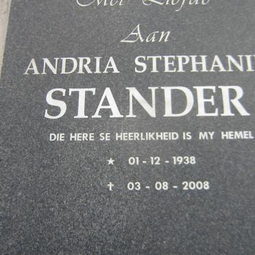 STANDER Andria Stephanie 1938-2008