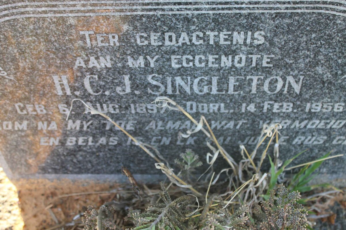 SINGLETON H.C.J. 1897-1956