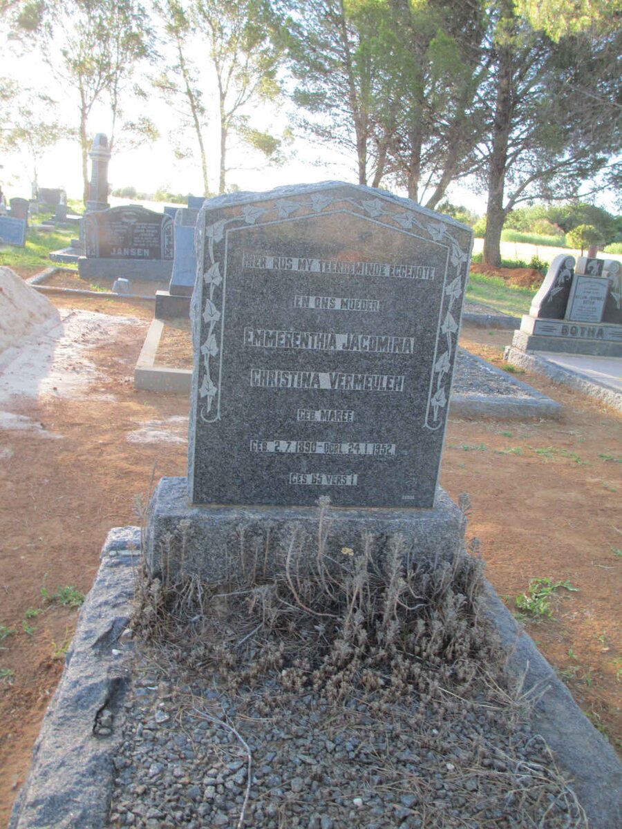 VERMEULEN Emmerenthia Jacomina Christina nee MAREE 1890-1952