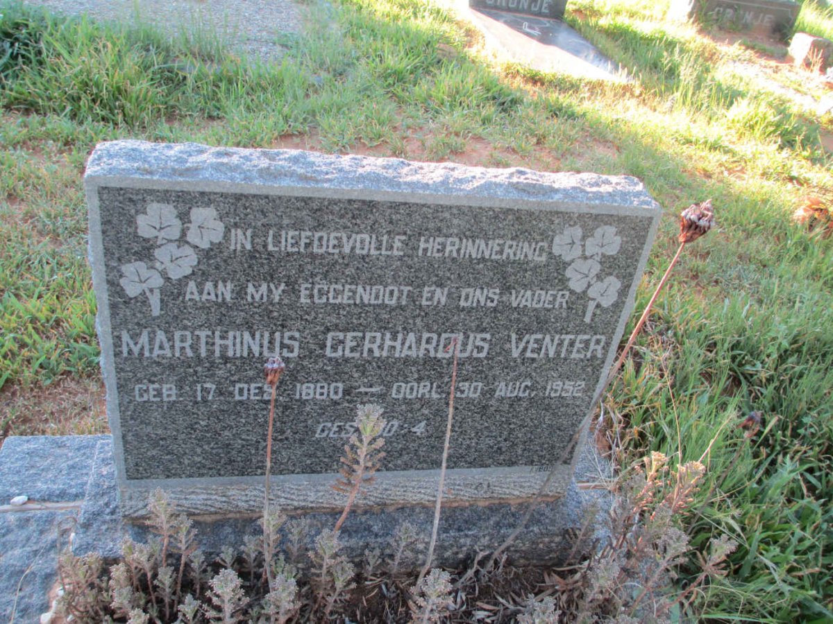 VENTER Marthinus Gerhardus 1880-1952