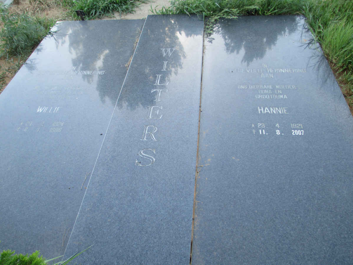 WILTERS Willie 1924-1996 &amp; Hannie 1921-2007