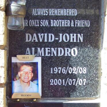 ALMENDRO David John 1976-2001 :: PAPANTONIOU Costas Antoniou 1916-2005 &amp; Aletta Elizabeth 1918-2003