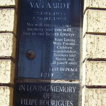 AARDT Louis Jacobus, van 1953-1998 :: RODRIGUES Filipe 1928-1998