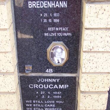BREDENHANN John Ernest Albertus 1933-1996 :: CROUCAMP Johnny 1947-1996