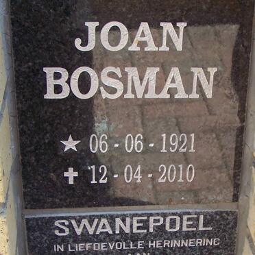 BOSMAN Joan 1921-2010 :: SWANEPOEL Martin 1938-2010 &amp; Tienkie 1925-2010