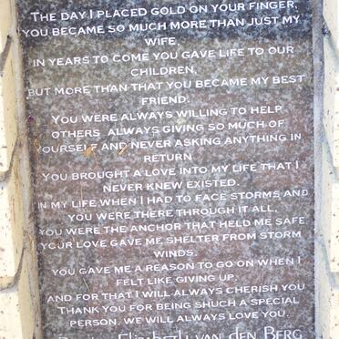 BERG Bonita Elizabeth, van den 1949-2008