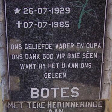 BOTES Sybrandt Lourens 1929-1985 :: MEINTJES Schalk Willem Johannes 1963-2001