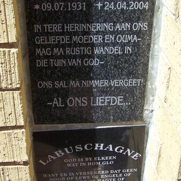 COOMANS Ramona 1931-2004 :: LABUSCHAGNE Lennie 1959-2003 :: LABUSCHAGNE Christina 1939-2007