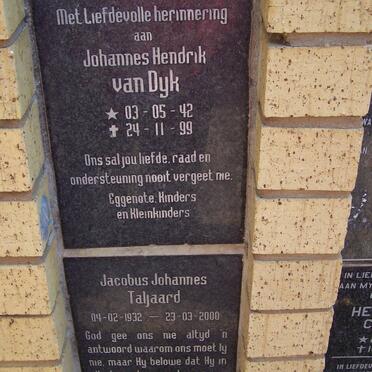 DYK Johannes Hendrik, van 1942-1999 :: TALJAARD Jacobus Johannes 1932-2000