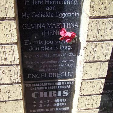 ENGELBRECHT Gevina Marthina 1921-2003 :: HERBST Chris 1940-2003
