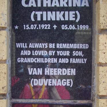 HEERDEN Carolina Catherina, van nee DUVENAGE 1922-1999 :: SCHALKWYK Lena 1947-2000