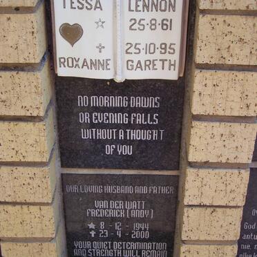 LENNON Tessa 1961-1995 :: VAN DER WATT Frederick 1944-2000