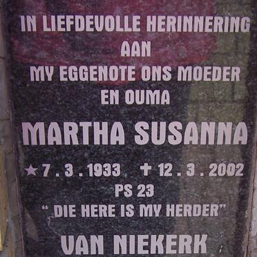 NIEKERK Martha Susanna, van 1933-2002 :: VAN JAARSVELD Albertus 1960-2002