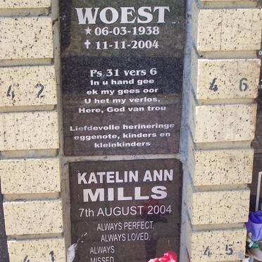 WOEST Hendrikus 1938-2004 :: MILLS Katelin Ann -2004